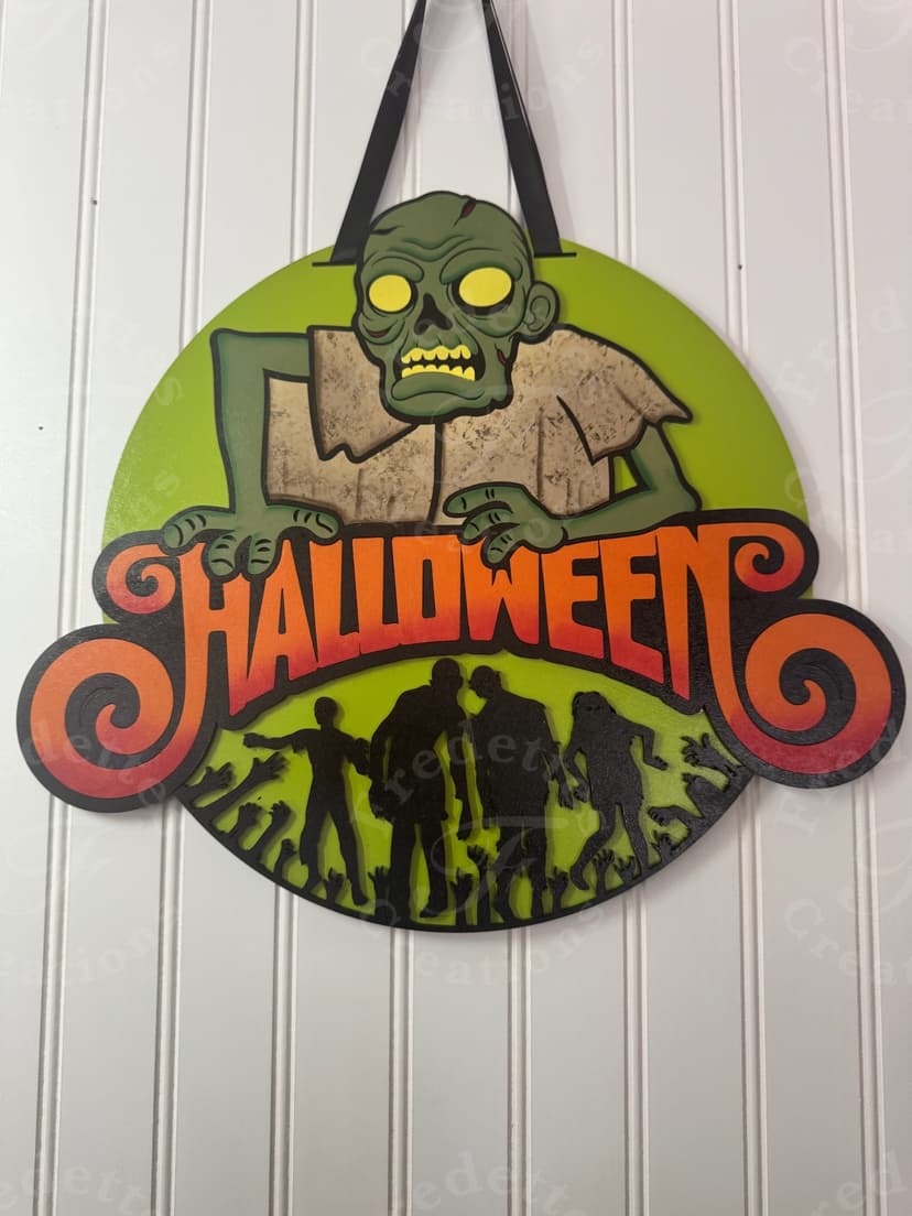 Zombie Halloween Sign